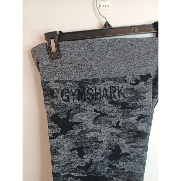 Gymshark Adapt Camo Seamless Leggings Small Black Asphalt Gray Activewear - Picture 3 of 8